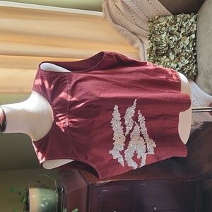 NWT Ganni Brown w/Sequins Sleeveless Top-Size 42